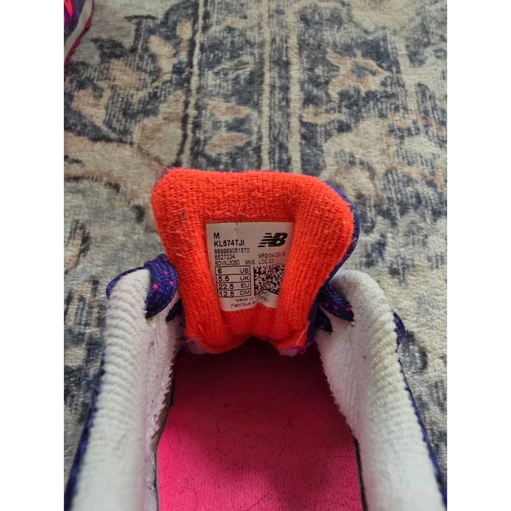 New Balance 574 Toddler‎ Size 6 Orange Purple Lace Up Sneakers - Picture 6 of 6